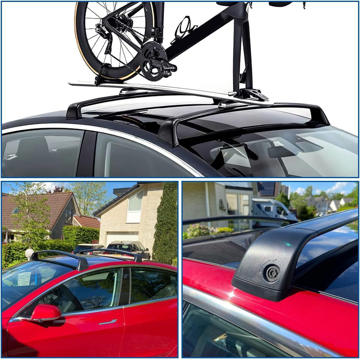 ルーフキャリア モデルYブラックルーフラックアルミニウムクロス